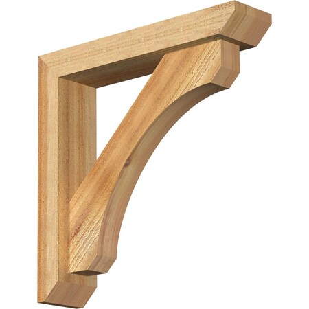 Ekena Millwork Legacy Slat Rough Sawn Bracket w/ Offset Brace, Western Red Cedar, 4"W x 18"D x 18"H BKT0402X18X18LEC06RWR